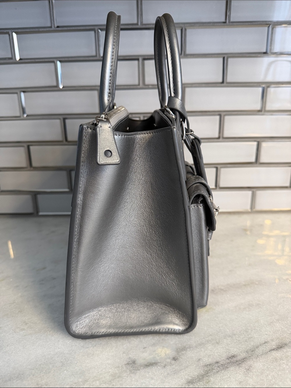 Louis Vuitton Metallic Gunmetal Gray Calf Leather City Steamer PM - Picture 10 of 16